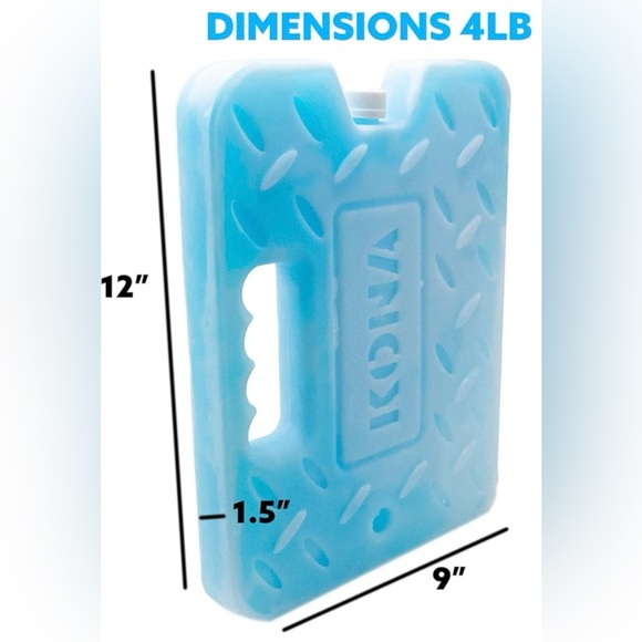 NEW Kona Large 2 Ice Packs Blue Ice 4lb Refreezable Reusable Cooler Packs NWT - Picture 3 of 13